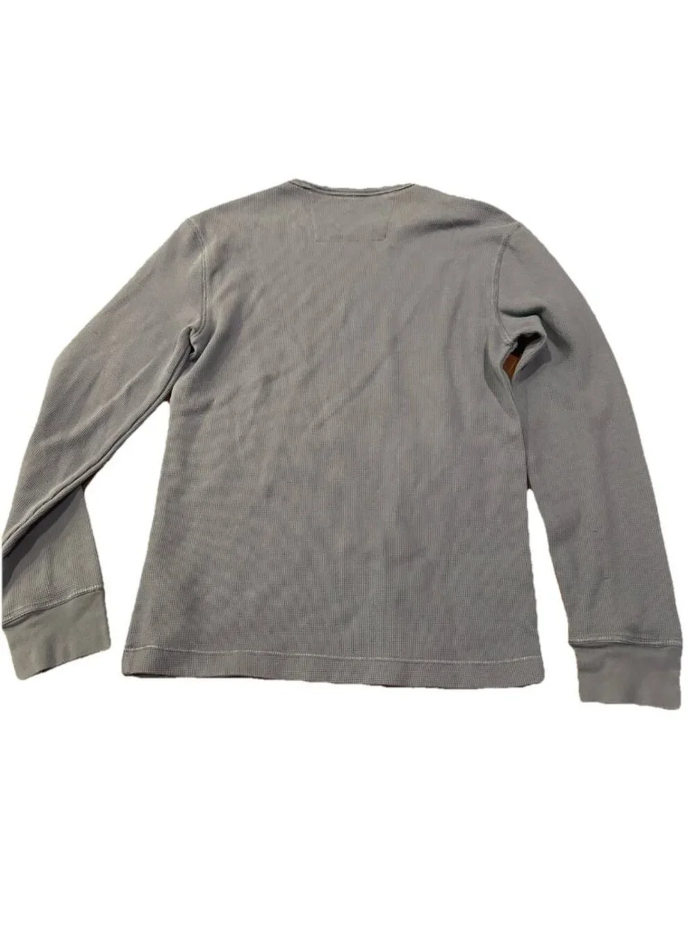 Banana Republic Thermal Shirt Mens Small Blue Long Sleeve Ribbed Waffle Knit